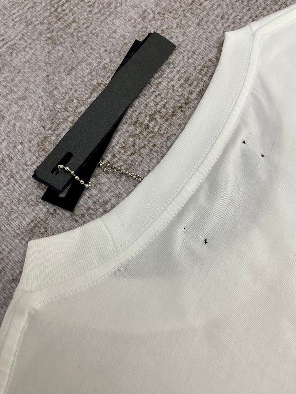 Close-up of Amiri t-shirt craftsmanship