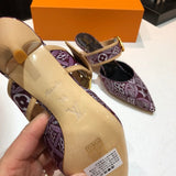 Louis Vuitton Burgundy Ankle Strap Heels - Detail Shot of Craftsmanship