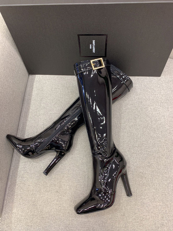 Close-up of Saint Laurent shoes craftsmanship