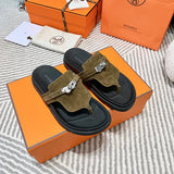 Hermès Nude Ankle Strap Sandals - Full Silhouette View