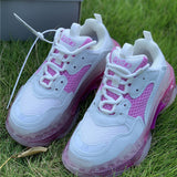 Balenciaga White Chunky Platform Sneakers - Full Silhouette View