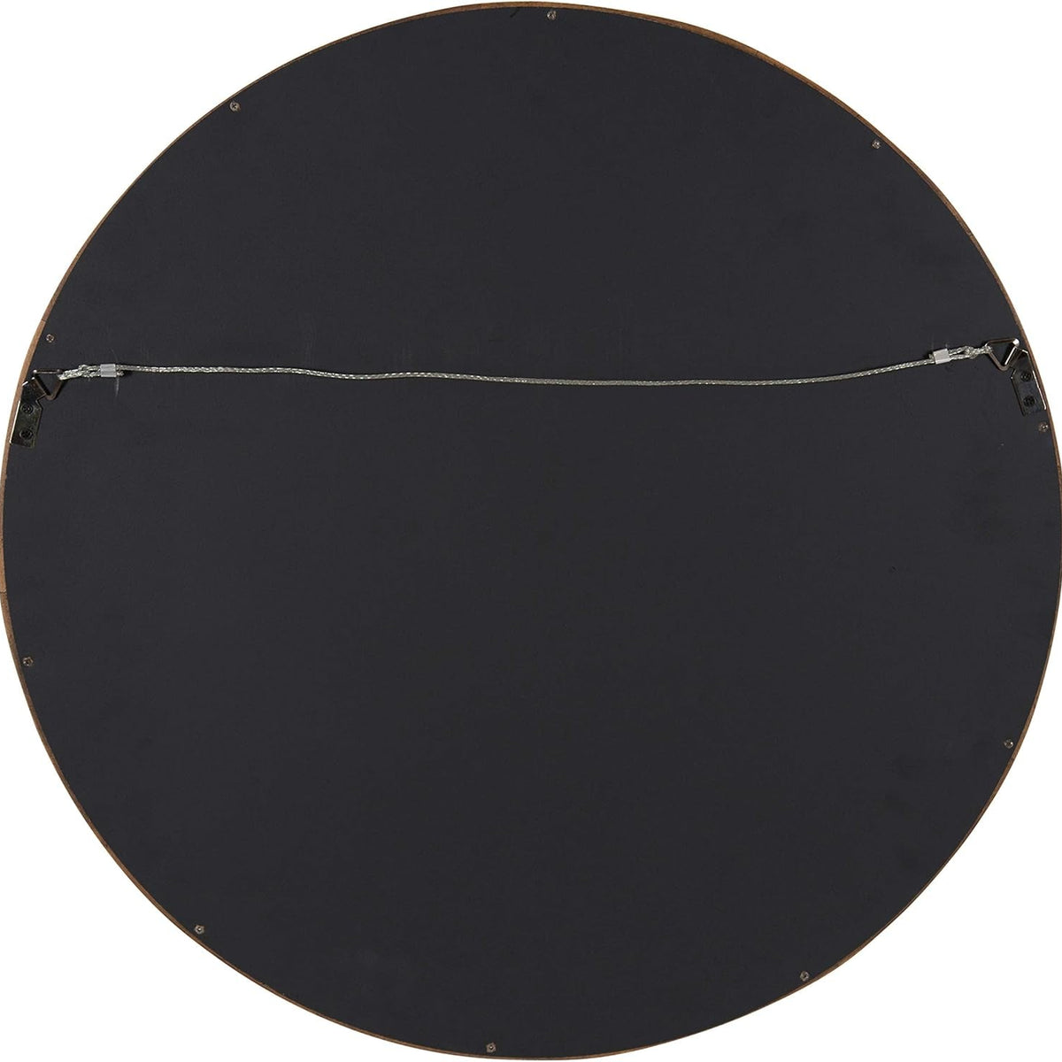 Hutton round Decorative Modern Wood Frame Wall Mirror