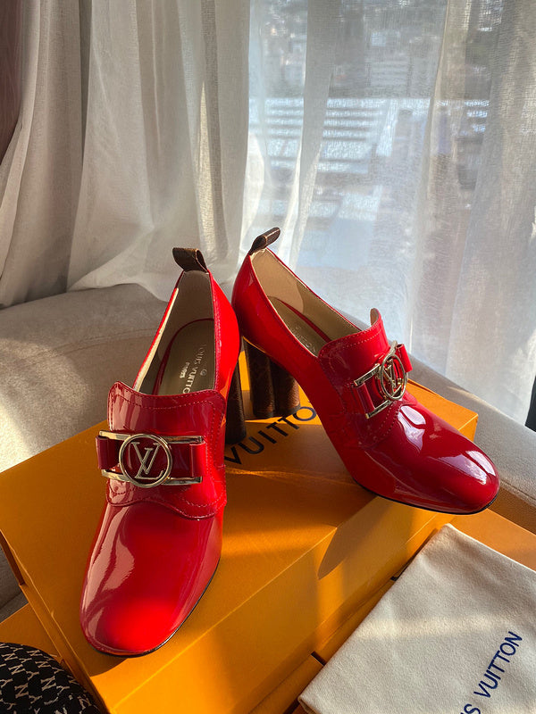 Close-up of Louis Vuitton shoes craftsmanship