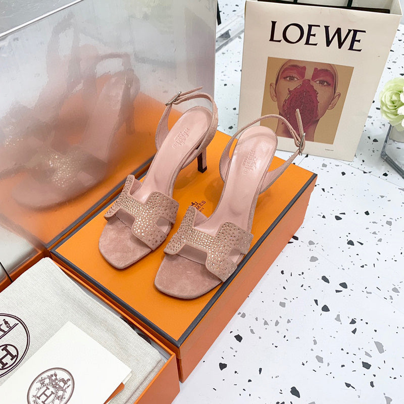Hermès Beige Crisscross Strap Sandals - Detail Shot of Craftsmanship