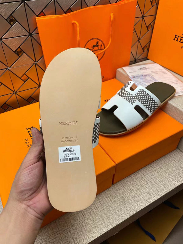 Hermès Tan Slip-On Sneakers - Angled View