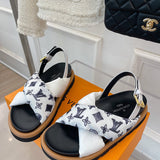 Louis Vuitton Beige Block Heel Pumps - Lifestyle Styling Shot