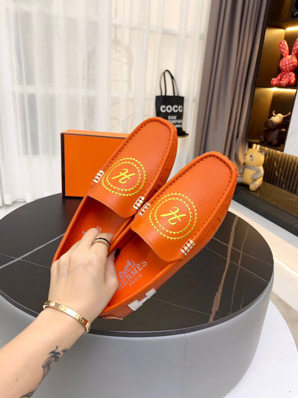 Hermès Burgundy Slip-On Sneakers - Front View
