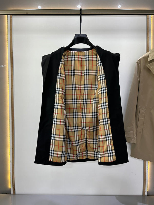 Close-up of Burberry designer clothing craftsmanship