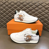 Hermès Camel Chunky Platform Sneakers - Heel Detail View