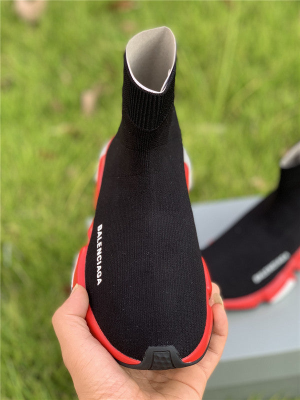 Balenciaga Red Chelsea Boots - Toe Detail View
