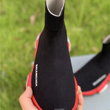 Balenciaga Red Chelsea Boots - Toe Detail View