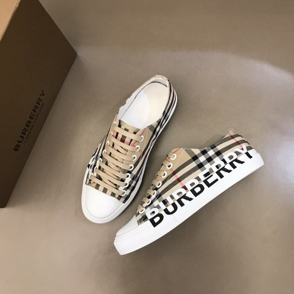 Burberry Chocolate Brown Low-Top Sneakers - Angled View