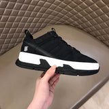Burberry Grey Low-Top Sneakers - Close-Up Texture View