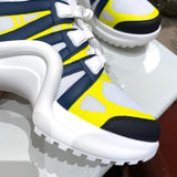 Louis Vuitton Red Slip-On Sneakers - Close-Up Texture View