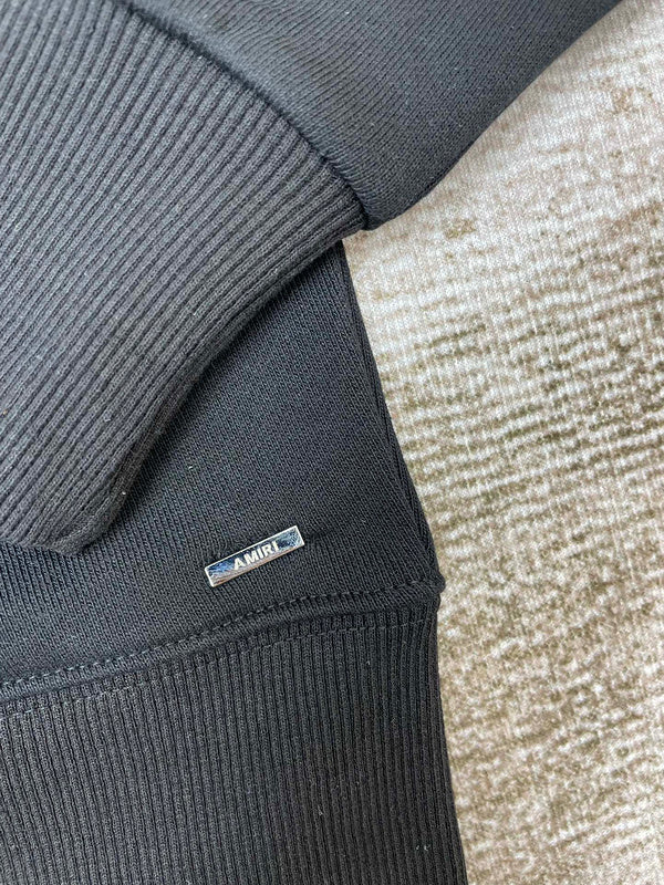 Close-up of Amiri hoodie craftsmanship