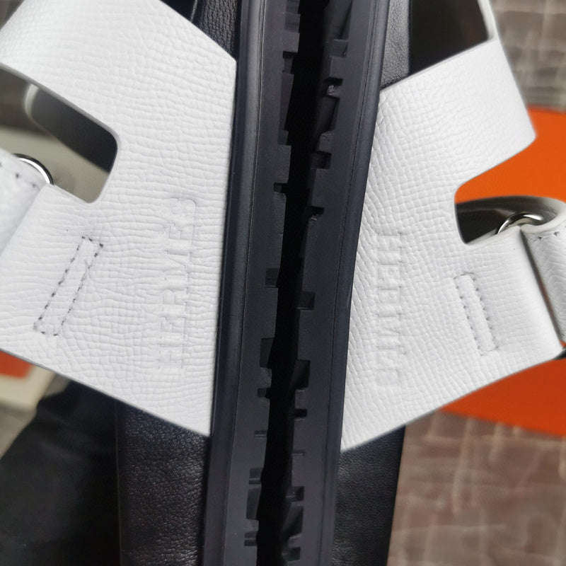 Hermès Black Slide Sandals - Back View