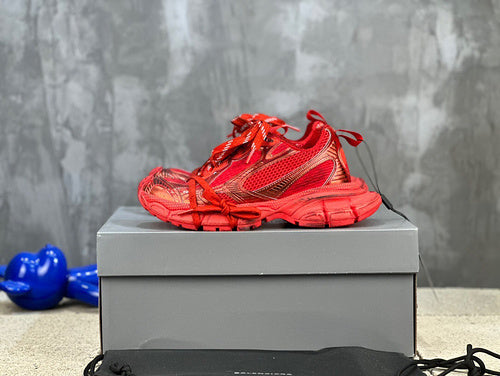Balenciaga Red High-Top Sneakers - Front View