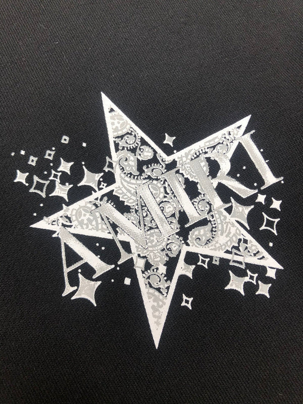 Close-up of Amiri hoodie craftsmanship