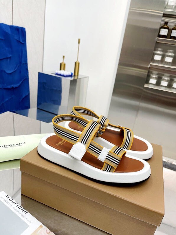 Burberry Tan Slip-On Sneakers - Sole Detail View