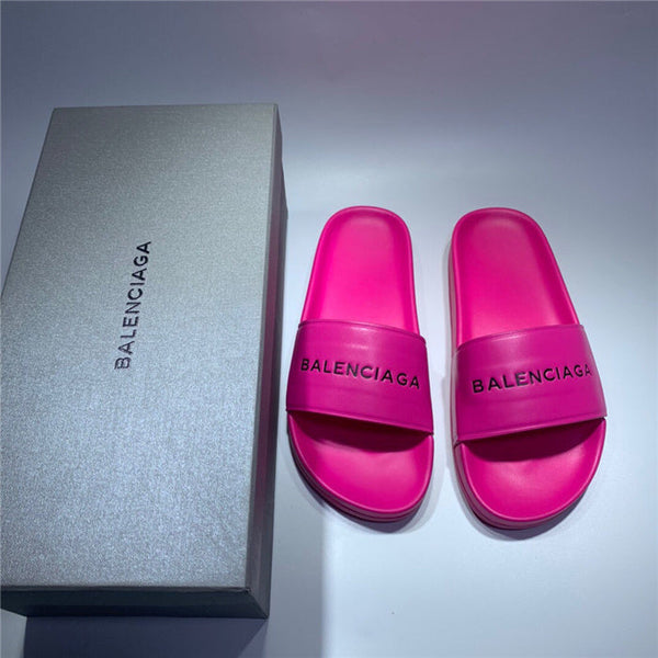 Balenciaga Nude Flat Thong Sandals - Front View