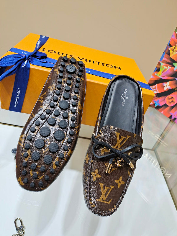 Louis Vuitton Tan Pointed-Toe Flats - Lifestyle Styling Shot