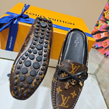 Louis Vuitton Tan Pointed-Toe Flats - Lifestyle Styling Shot