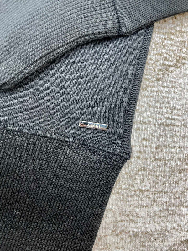 Close-up of Amiri hoodie craftsmanship