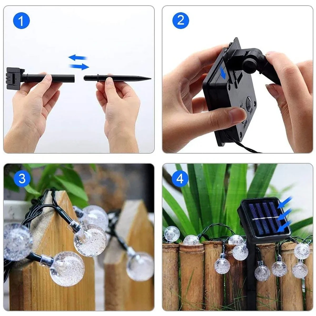 21Ft 30 LED Solar Fairy String Lights