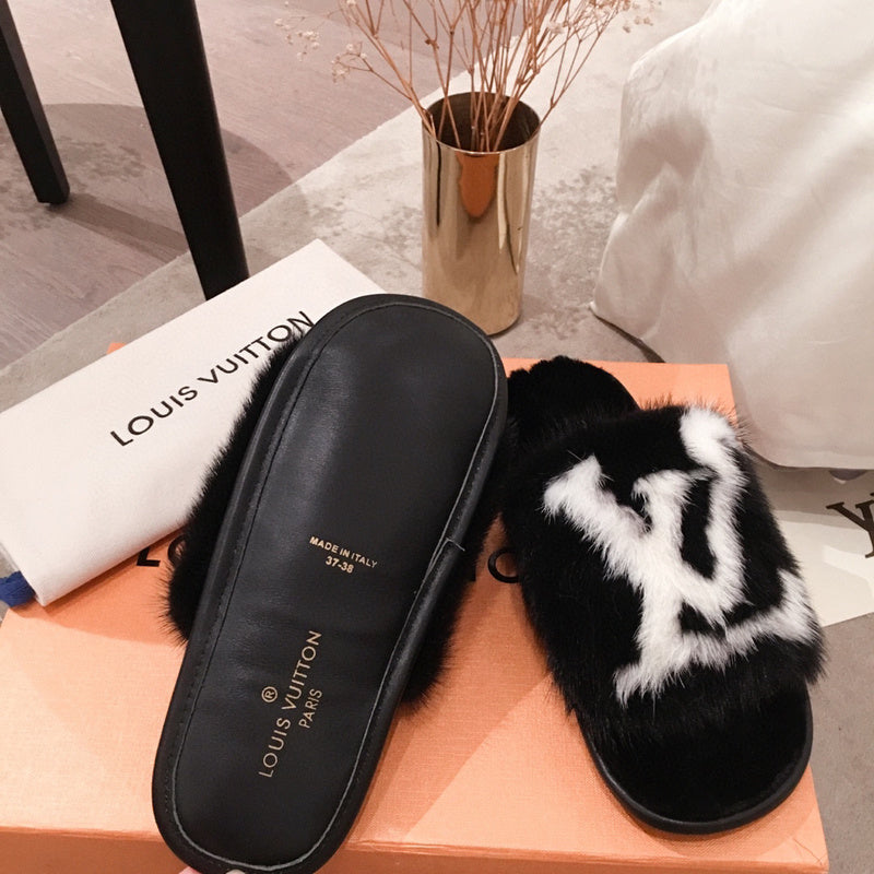 Close-up of Louis Vuitton shoes craftsmanship