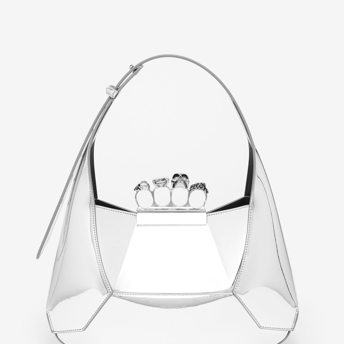 Alexander McQueen Bags? Alexander Mcqueen Women Silver Leather Jewelled Hobo Handbag Medium Premium Designer Shoulder Bag