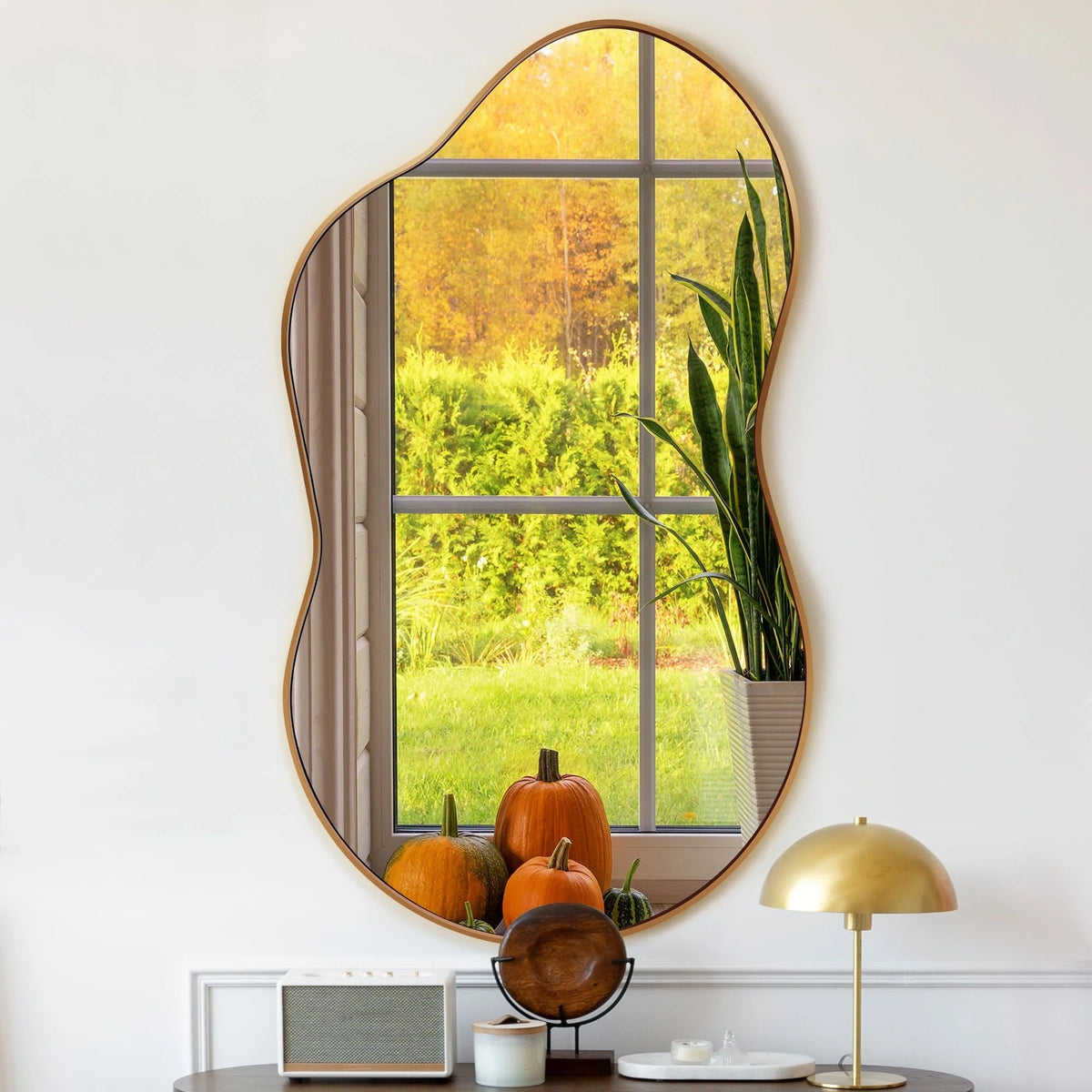 Irregular Wall Mirror 46"X26" Cloud Shaped Mirrors for Bathroom