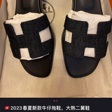 Hermès Beige Gladiator Sandals - Angled View