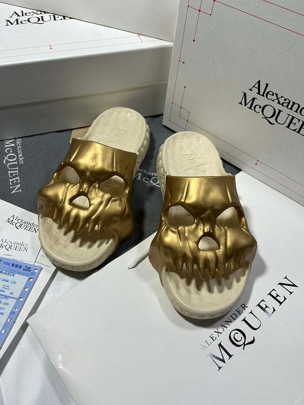 Alexander McQueen Black Loafer Flats - Heel Detail View