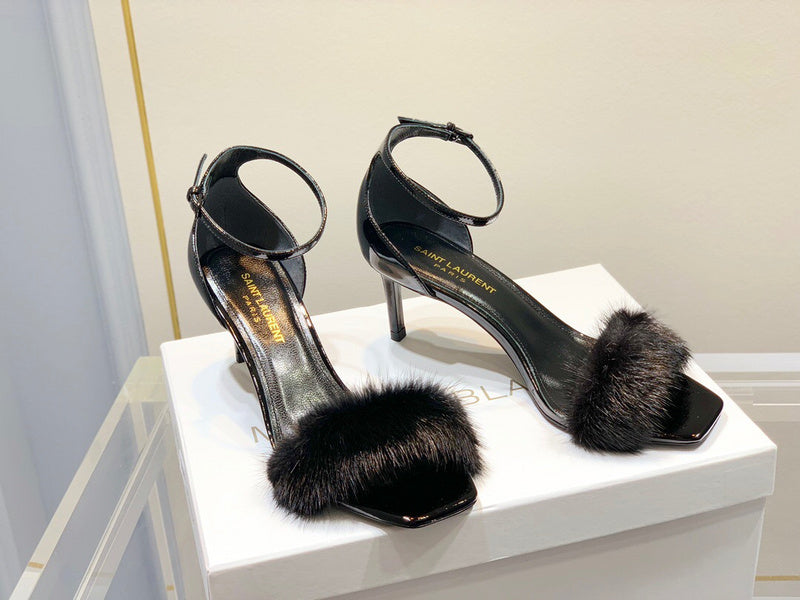 Close-up of Saint Laurent shoes craftsmanship