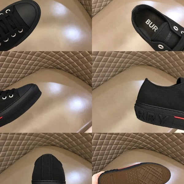 Burberry Grey High-Top Sneakers - Side Profile View