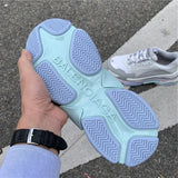 Balenciaga Grey Chunky Platform Sneakers - Full Silhouette View
