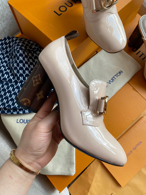 Louis Vuitton luxury shoes detail shot