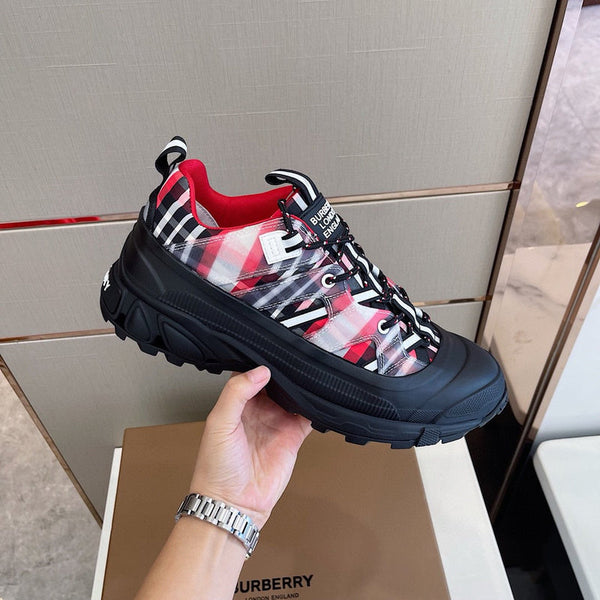 Burberry Grey Combat Boots - Front View