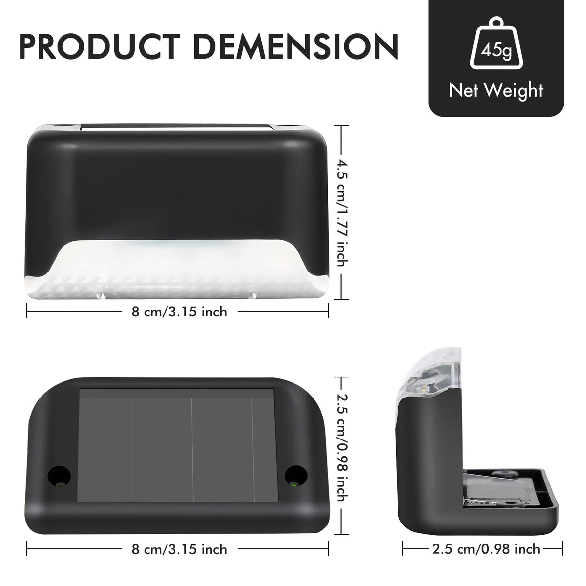 4 Pack Solar Deck Lights Outdoor