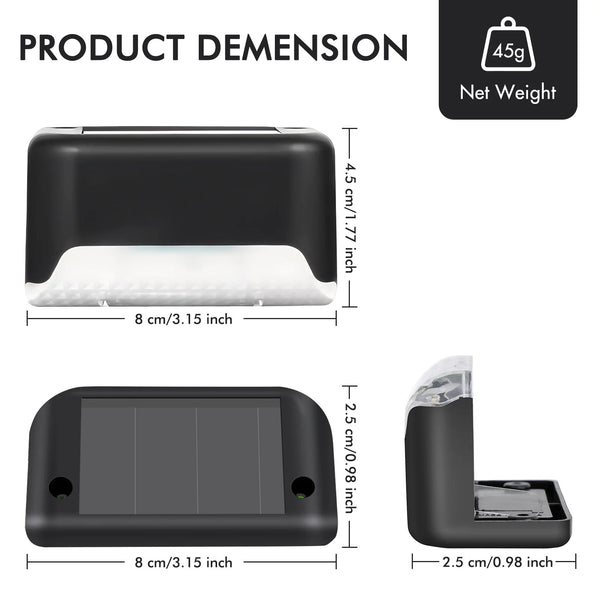4 Pack Solar Deck Lights Outdoor