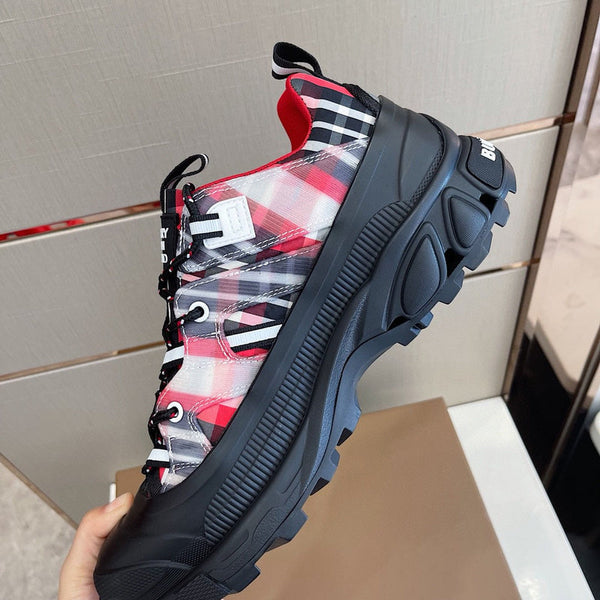Burberry Grey Combat Boots - Angled View