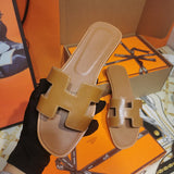 Hermès Red Crisscross Strap Sandals - Full Silhouette View