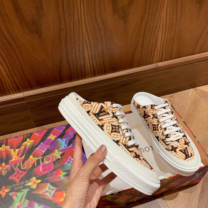 Close-up of Louis Vuitton shoes craftsmanship