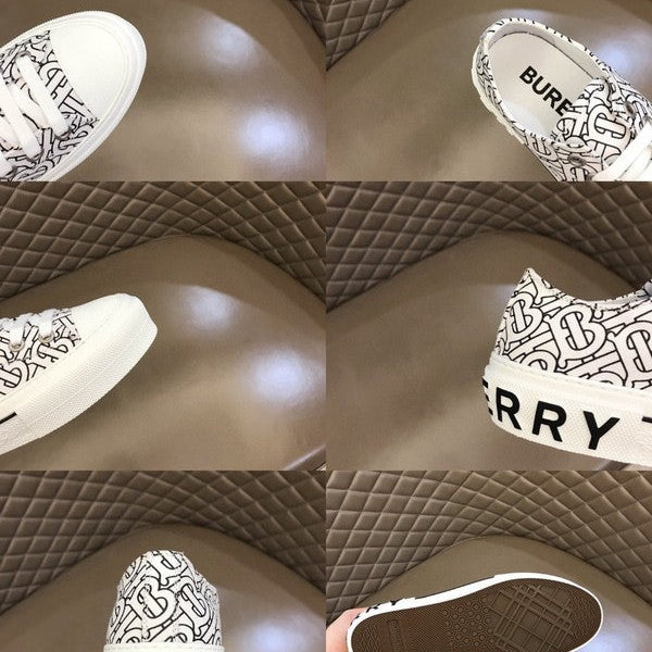 Burberry Burgundy Low-Top Sneakers - Side Profile View