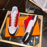 Hermès Red Slip-On Sneakers - Side Profile View