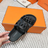 Hermès Chocolate Brown Espadrille Wedge Sandals - Lifestyle Styling Shot