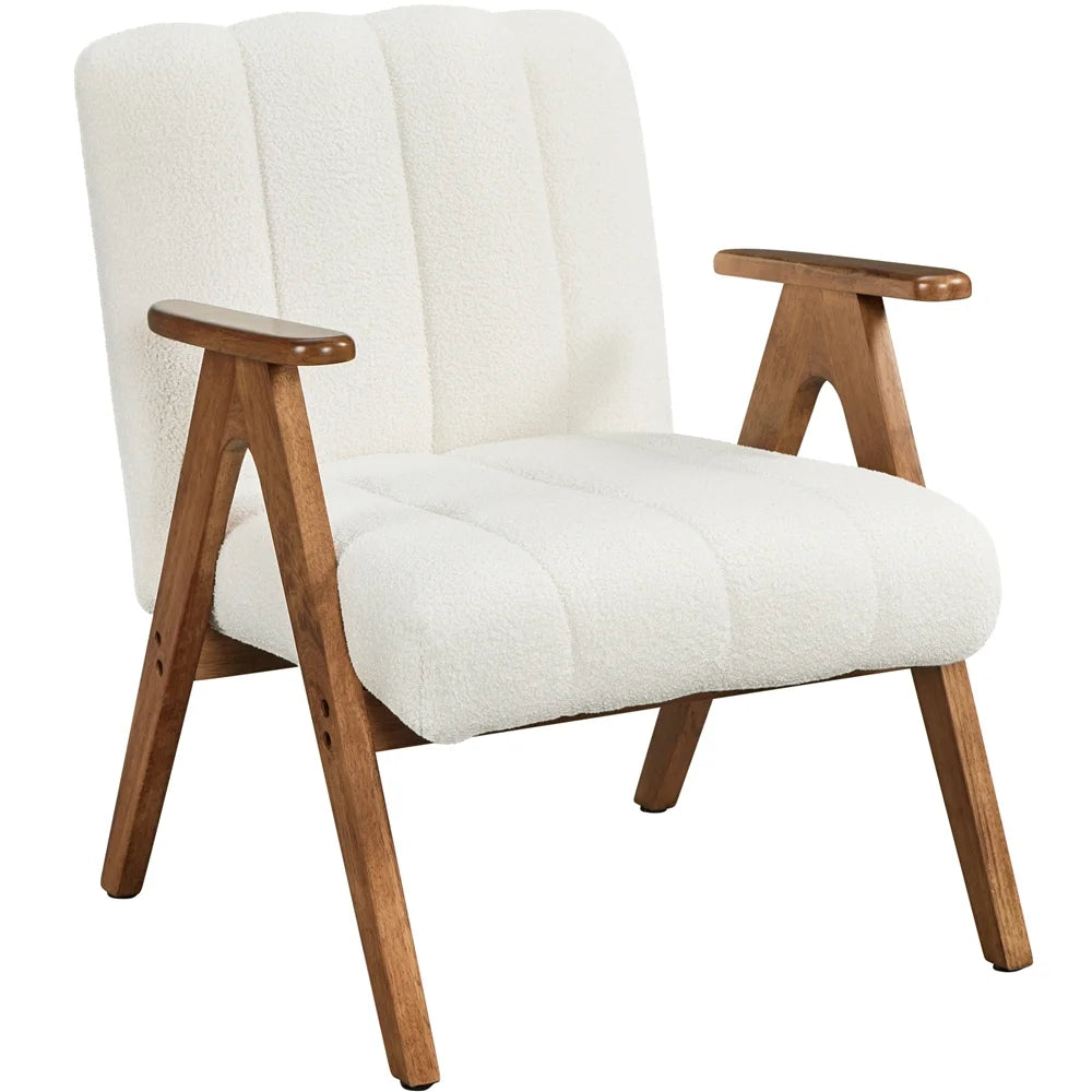 Mid Century Modern Boucle Upholstered Accent Chair
