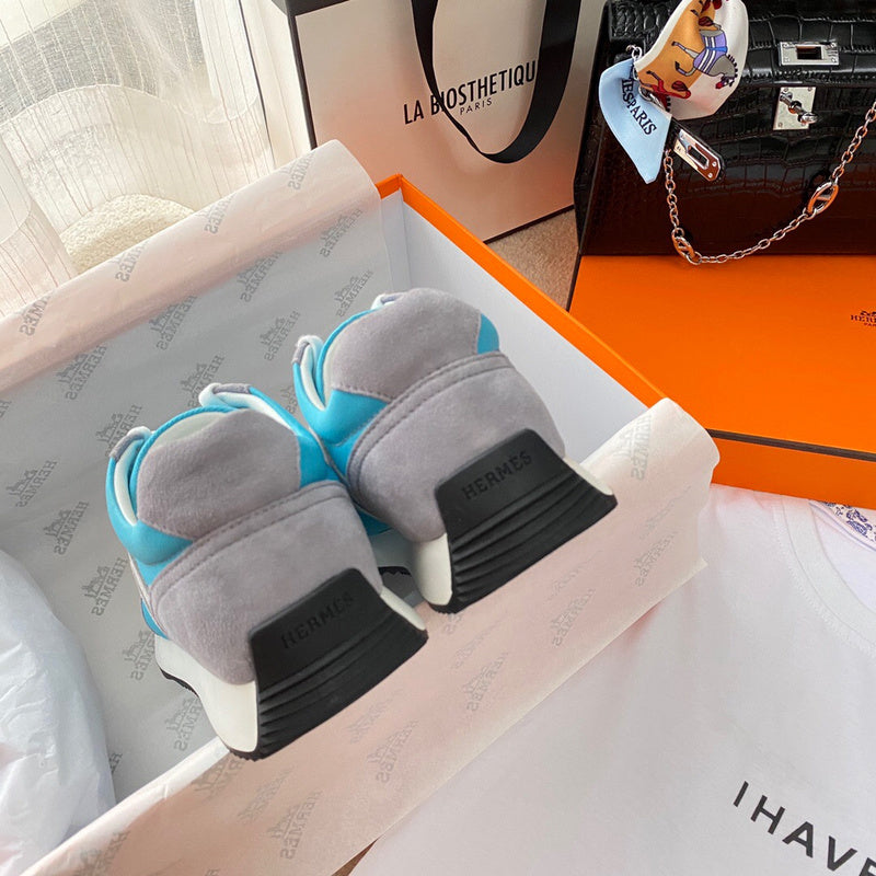 Hermès White Chunky Platform Sneakers - Studio Shot