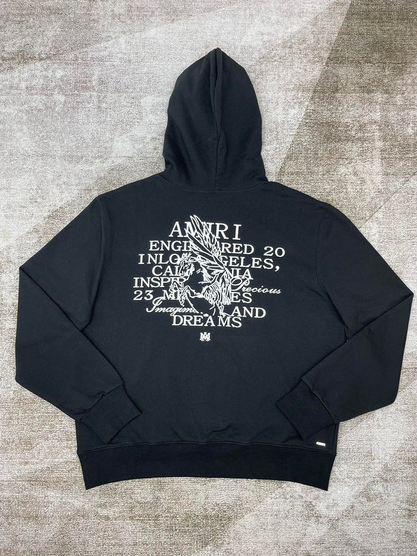Close-up of Amiri hoodie craftsmanship