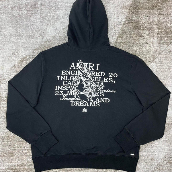 Close-up of Amiri hoodie craftsmanship